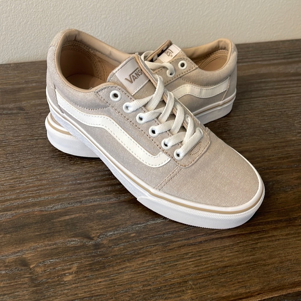 Brand new taupe Vans